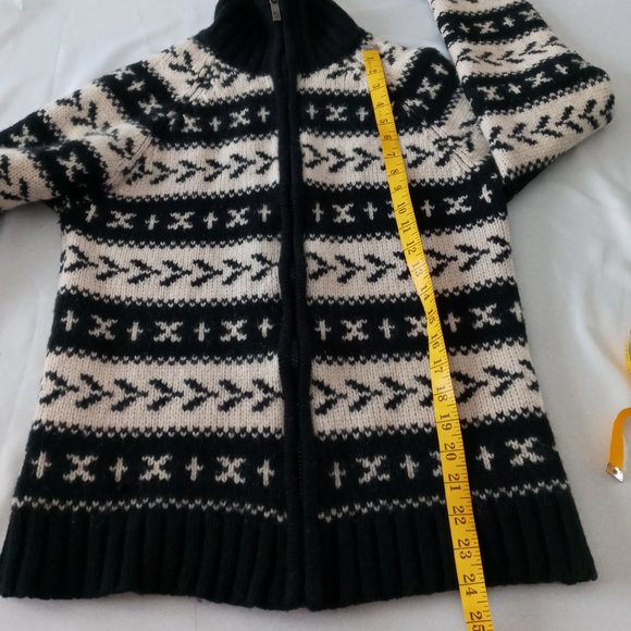 Hudson North Limited Edition black/white Full Zip Knit Lambswool Cardigan size S - Picture 7 of 10